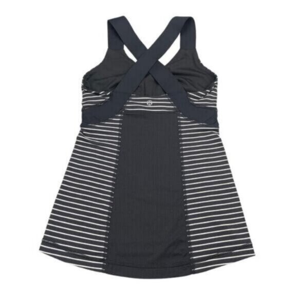 Lululemon Push Ur Limits Tank W/ Shelf Bra In Parallel Stripe Black White Size 4 - Picture 7 of 9
